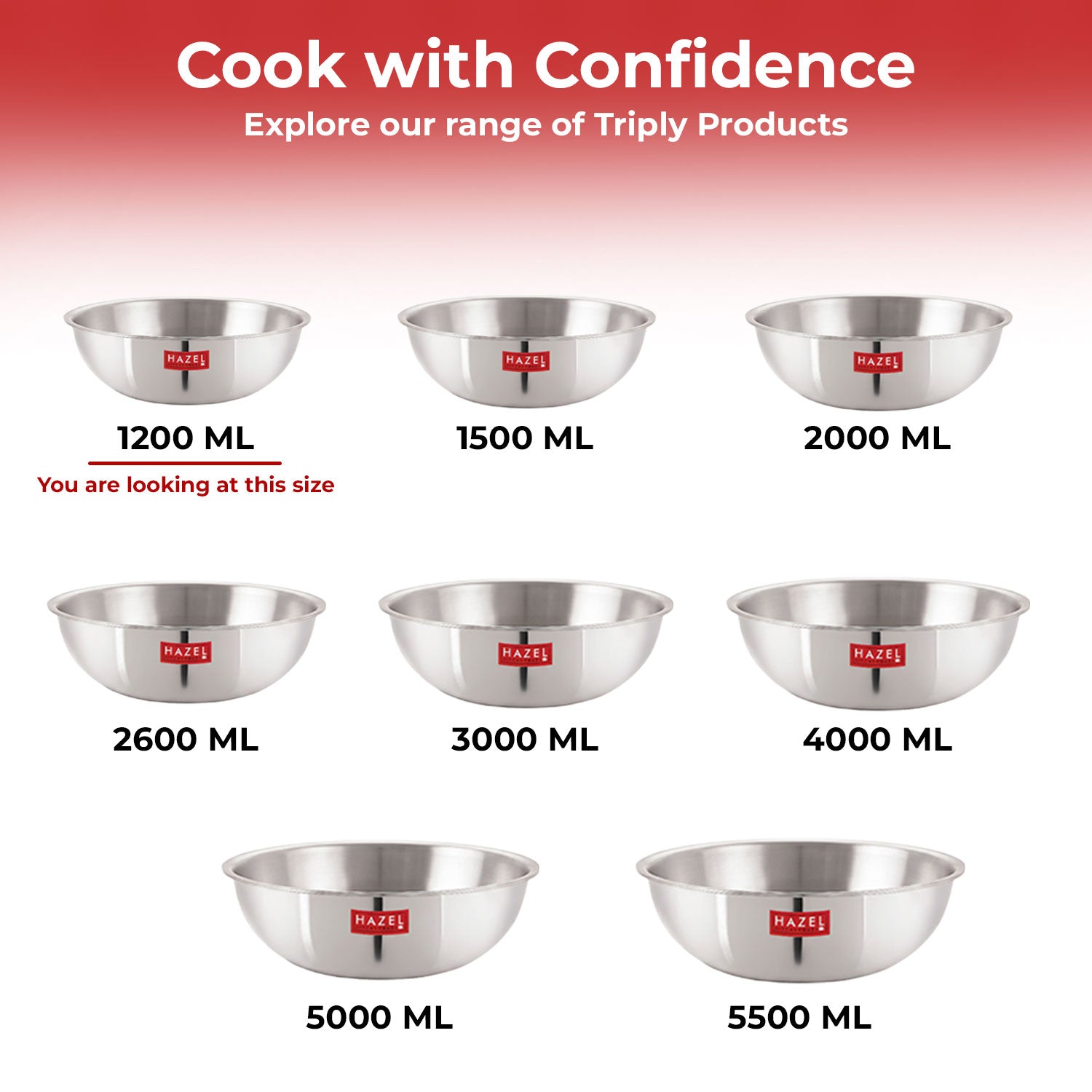 Triply Stainless Steel Induction Bottom Tasla, 1.2 L, 18.5 cm