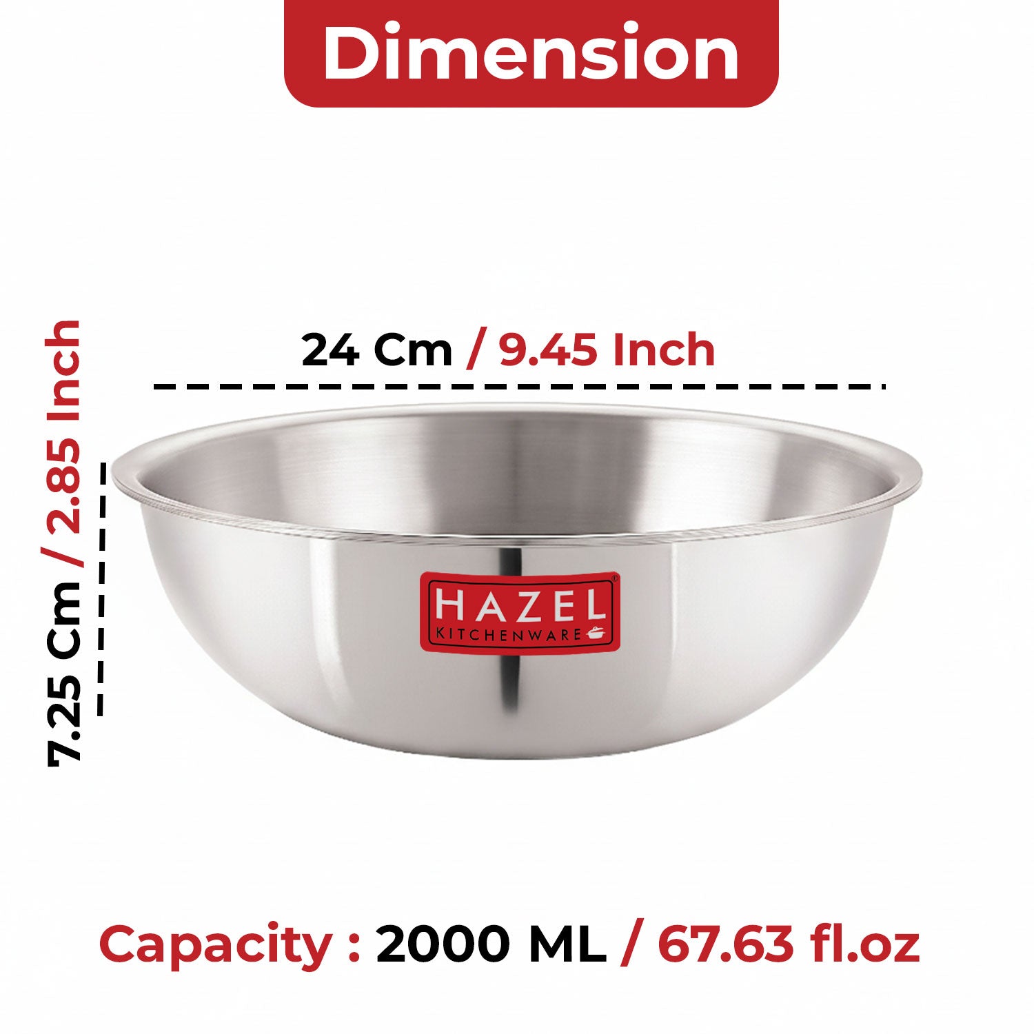 Triply Stainless Steel Induction Bottom Tasla, 2 L, 22.5 cm