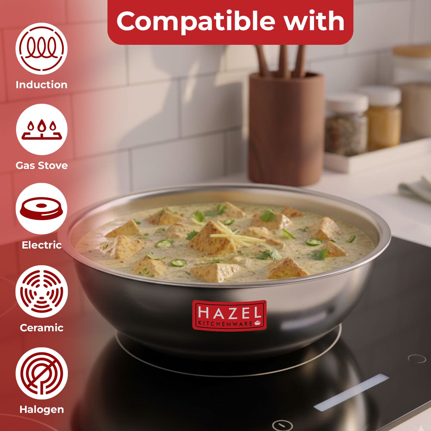 Triply Stainless Steel Induction Bottom Tasla, 2 L, 22.5 cm