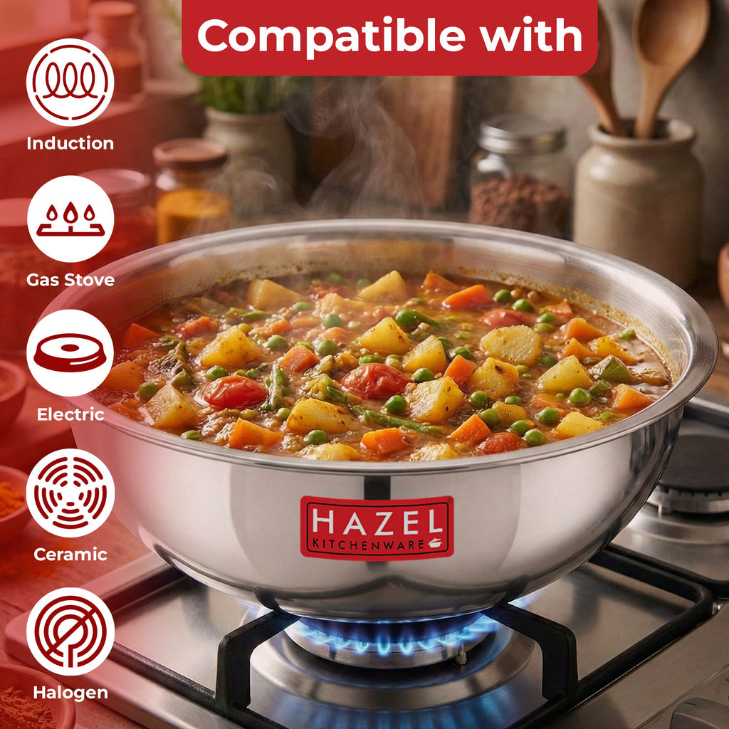 Triply Stainless Steel  Tasla with Induction Bottom, 3 L, 26.5 cm