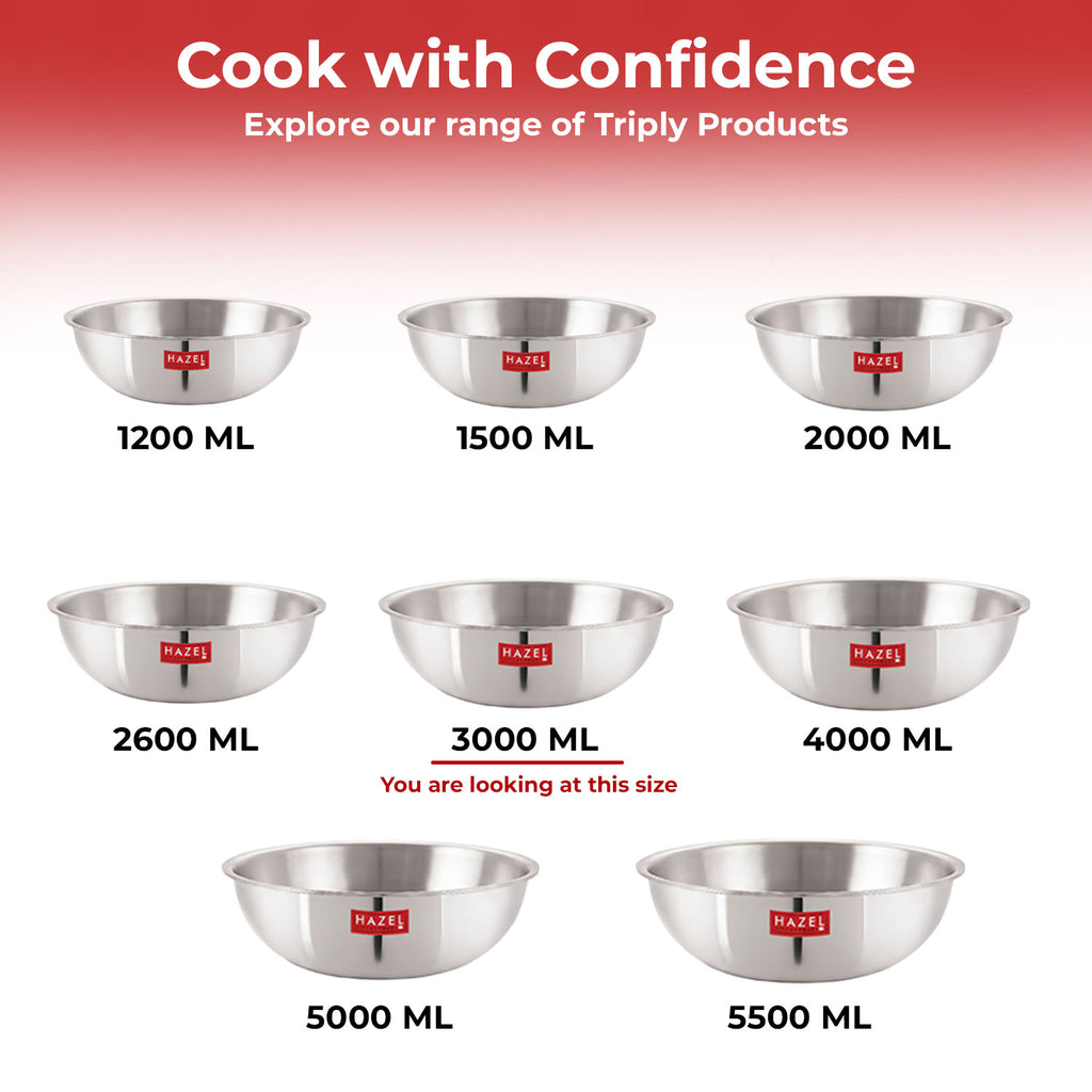 Triply Stainless Steel  Tasla with Induction Bottom, 3 L, 26.5 cm