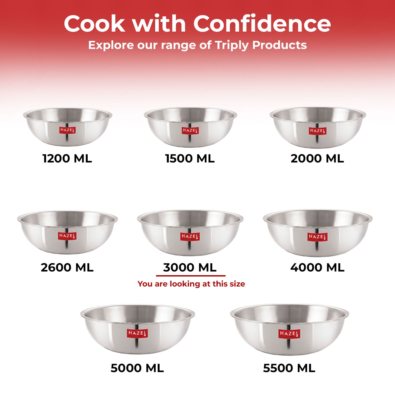Triply Stainless Steel  Tasla with Induction Bottom, 3 L, 26.5 cm