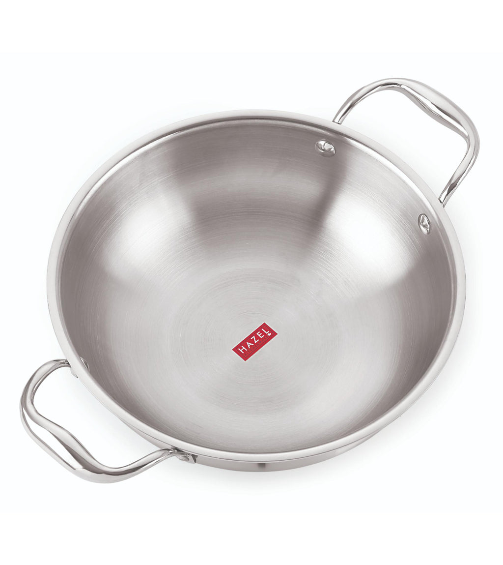Triply Stainless Steel Kadai with Induction Bottom, 1.2 L, 18.5 cm