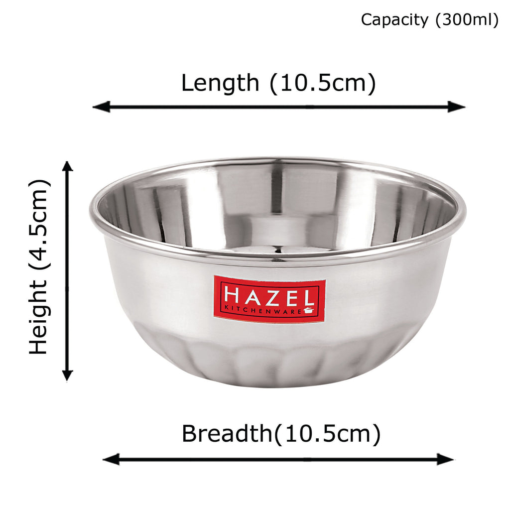 Stainless Steel Serving Bowl Wati Dessert Vati Katori, Set of 1, 300 ML, Silver