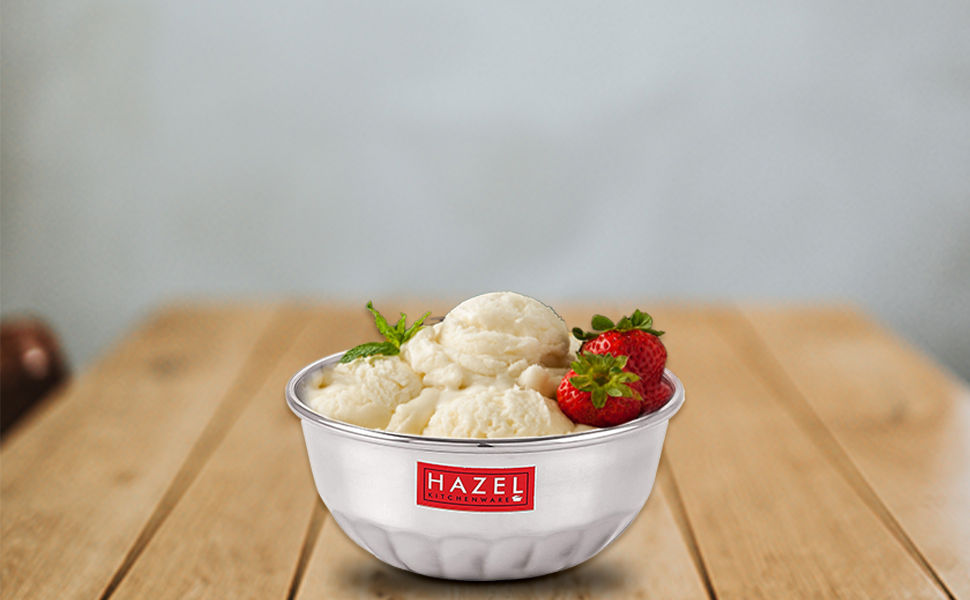 Stainless Steel Serving Bowl Wati Dessert Vati Katori, Set of 1, 300 ML, Silver