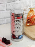 Stainless Steel Hammered Finish Transparent Glossy See Through Container, 1000 ml, Silver