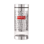 Stainless Steel Hammered Finish Transparent Glossy See Through Container, 1000 ml, Silver