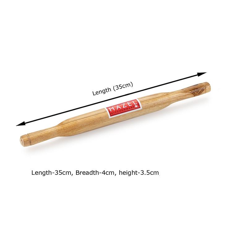 Wooden Belan Rolling Pin, Roti & Chapati Dough Roller, 35 cm