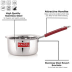 Stainless Steel Milk Saucepan Tea Pan With Fixed Rubber Grip Handle, 1000 ml, Silver