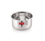 Stainless Steel Tope Patila With Lid Flat Bottom Boiling Vessels Bhagona Dekchi, 21 cm, 2300 ml