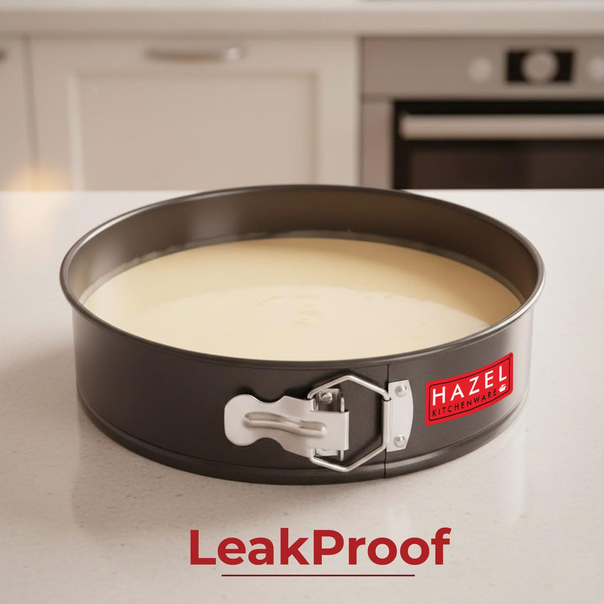 Aluminium Non Stick Springform Cake Mould shown in use.