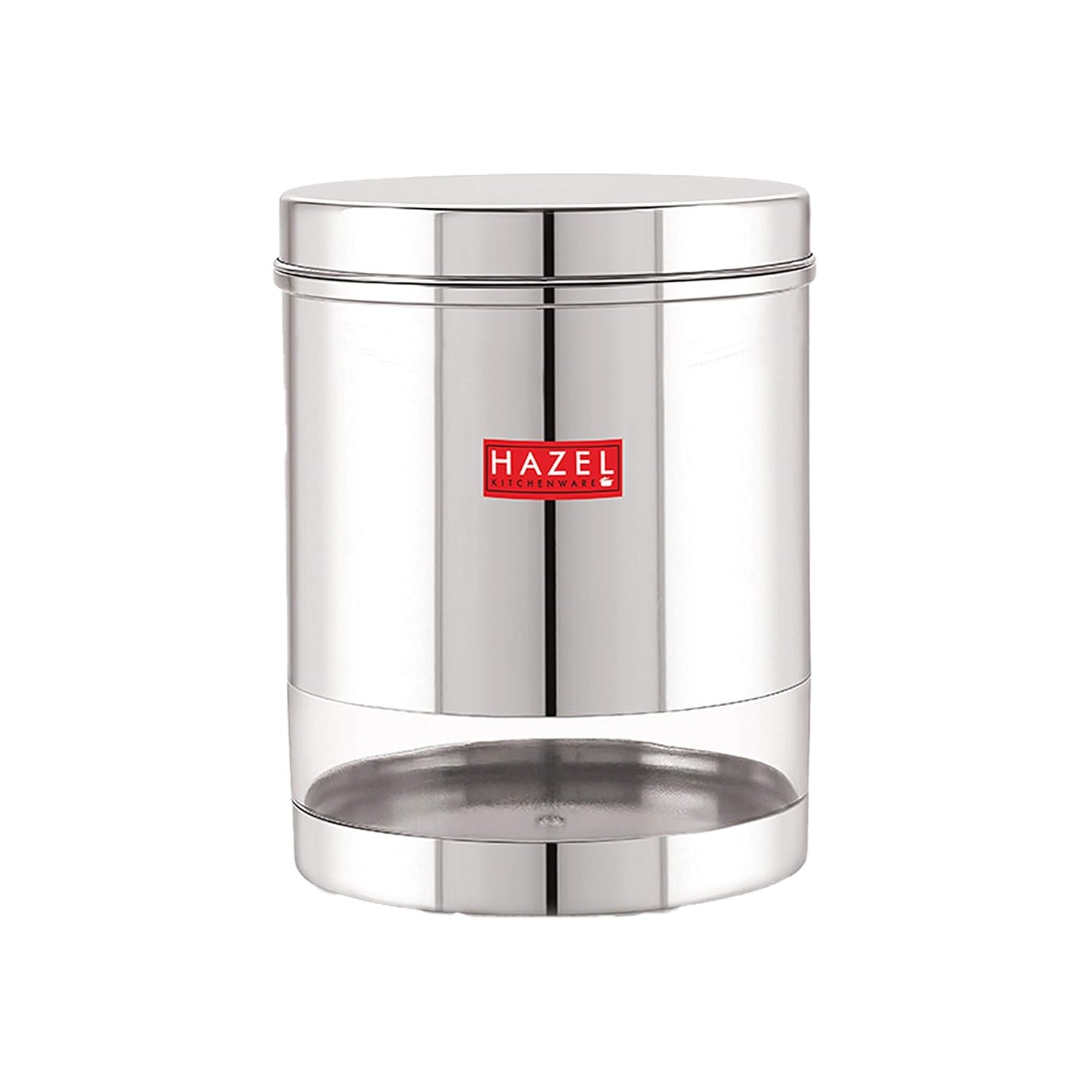 Stainless Steel See Through Glossy Finish Storage Jar Dabba, 2200 ml