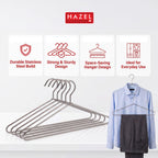 Stainless Steel Hangers, 6 Pcs, Durable Clothes Hangers