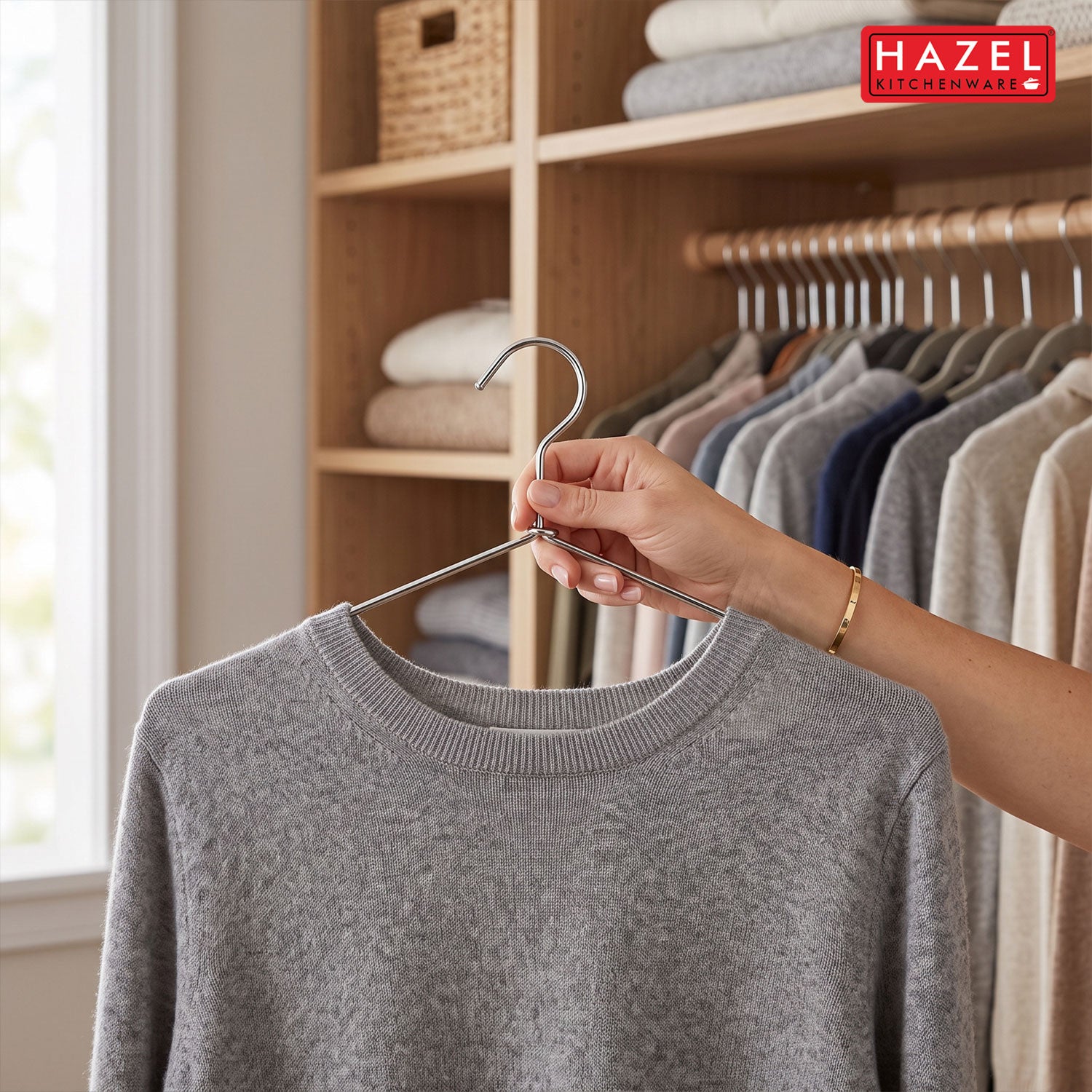Stainless Steel Hangers, 6 Pcs, Durable Clothes Hangers