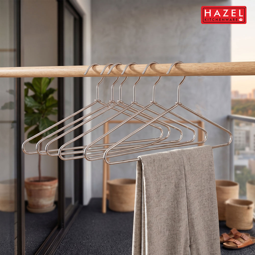 Stainless Steel Hangers, 6 Pcs, Durable Clothes Hangers