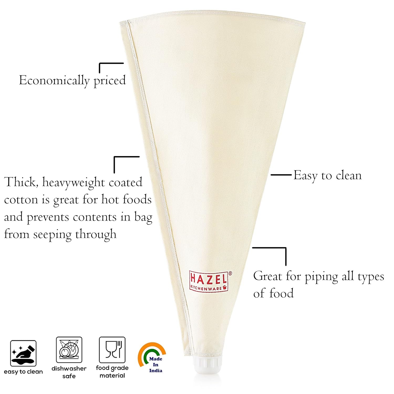 Reusable Cotton Piping Bag with Nozzles for Cake Decorating & Icing Tools