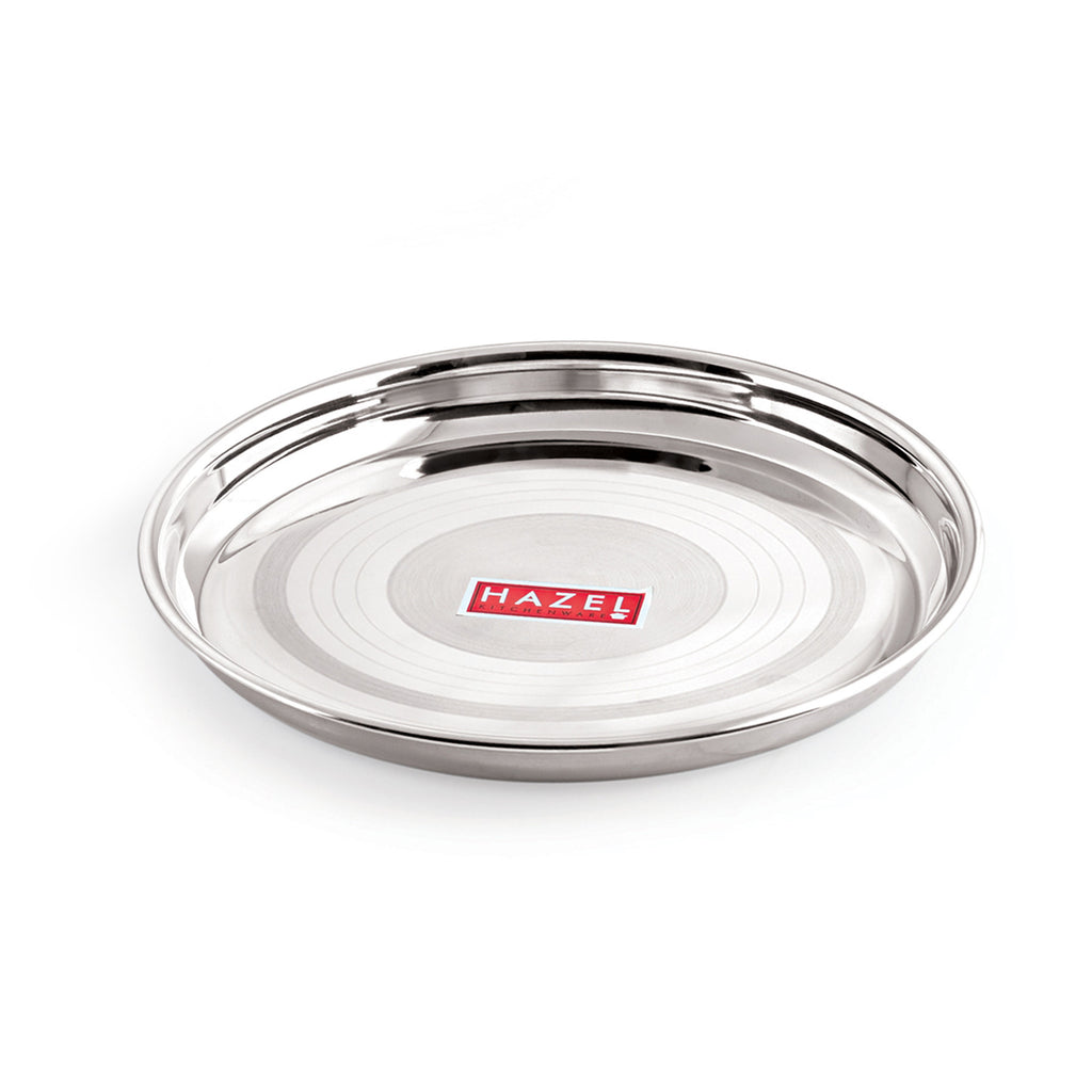 Stainless Steel Dinner Plate Set, Designer Steel Thali, 28.5 cm