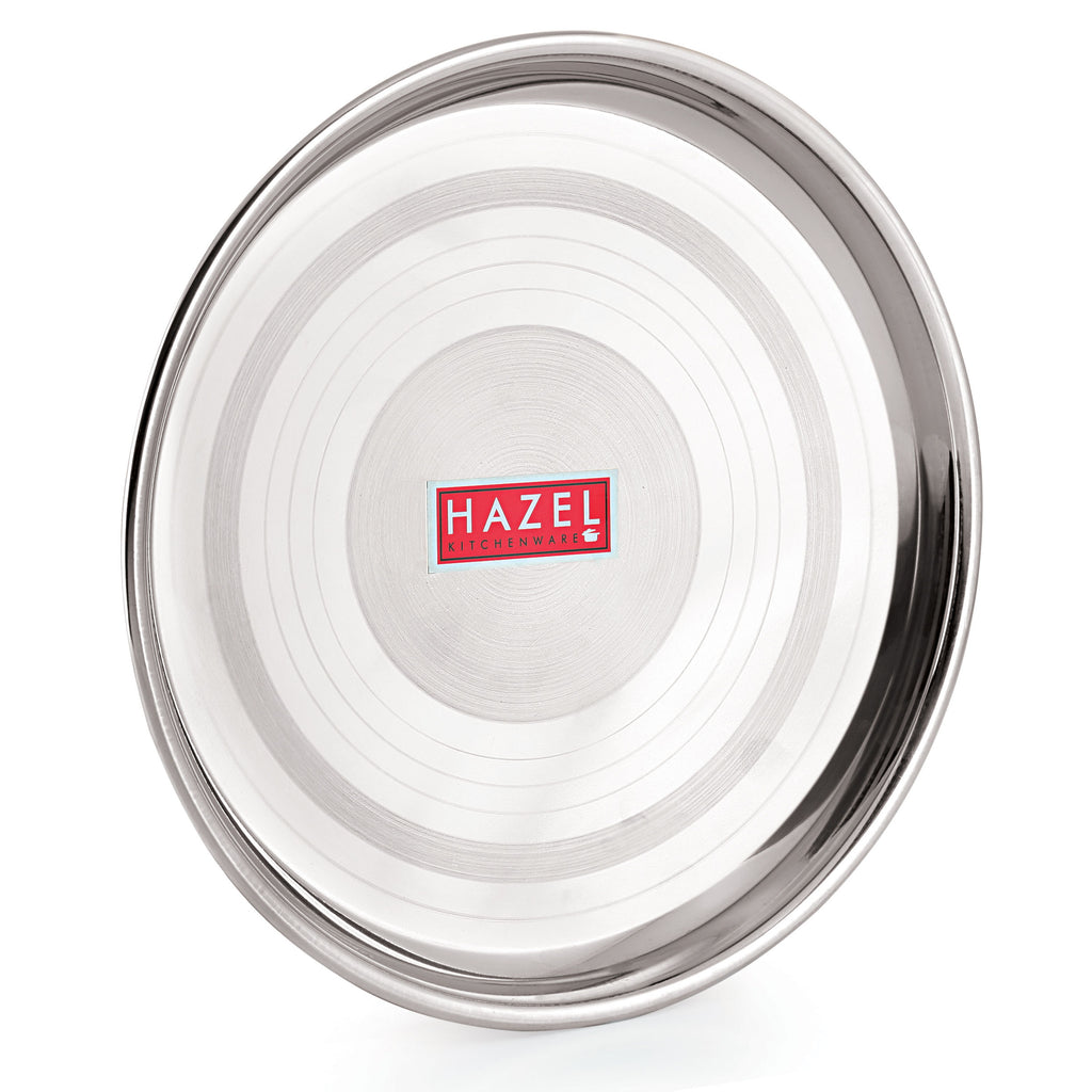 Stainless Steel Dinner Plate Set, Designer Steel Thali, 28.5 cm