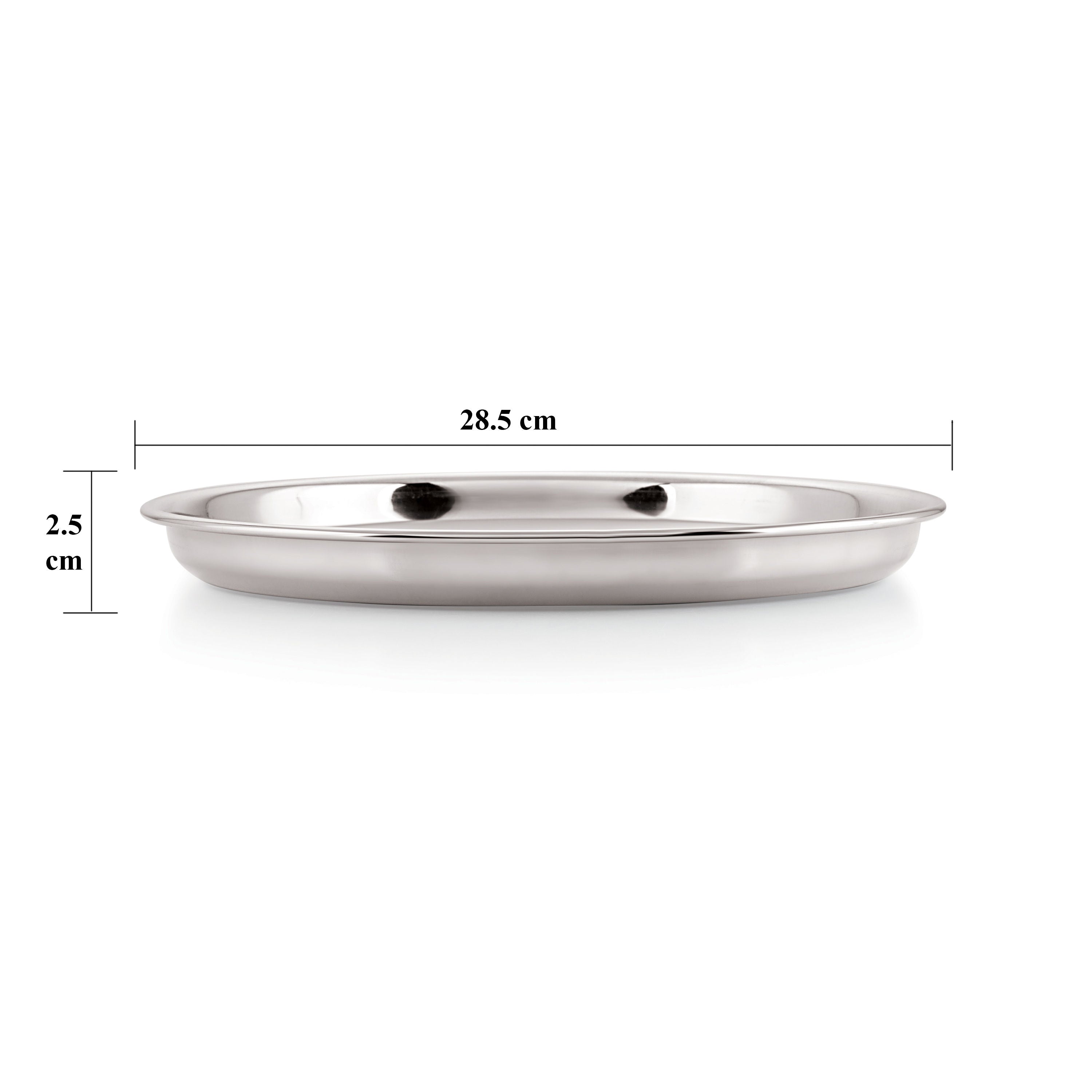 Stainless Steel Dinner Plate Set, Designer Steel Thali, 28.5 cm