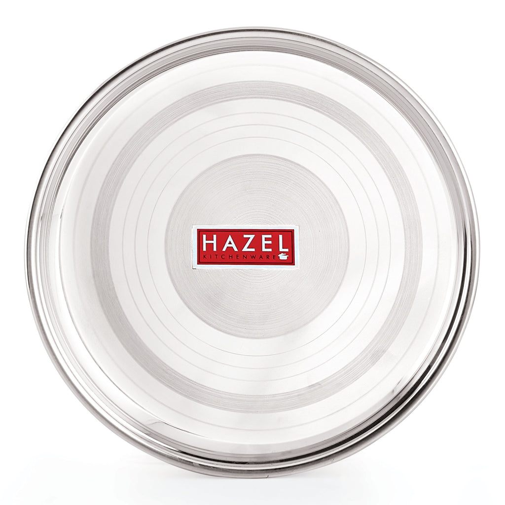 Stainless Steel Dinner Plate Set, Designer Steel Thali, 28.5 cm