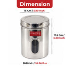 Steel Storage Container with Airtight Lid, Transparent, 2850 ML