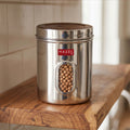 Steel Storage Container with Airtight Lid, Transparent, 2850 ML