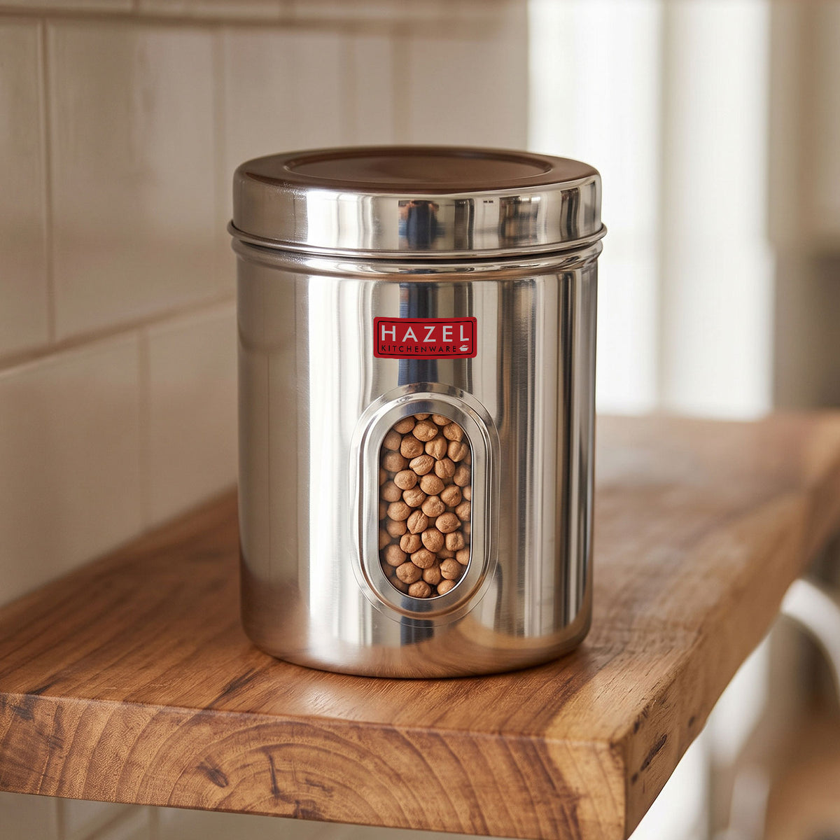 Steel Storage Container with Airtight Lid, Transparent, 2850 ML