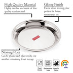 Stainless Steel Atta Parat 29 cm, 2L Dough Kneading Plate for Roti & Puri