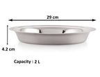 Stainless Steel Atta Parat 29 cm, 2L Dough Kneading Plate for Roti & Puri