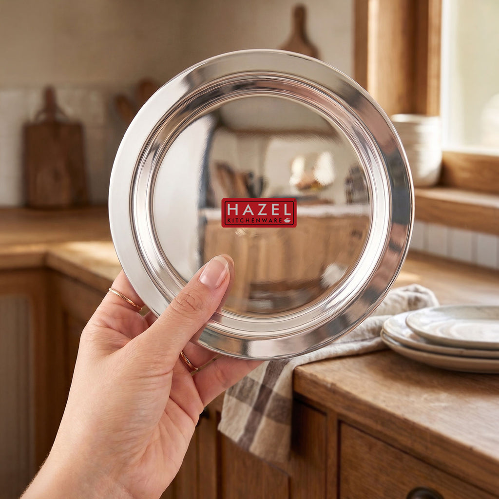 Stainless Steel Lid for Kadhai, Urli, Tope Cover, 16.9 Cm
