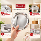 Stainless Steel Lid for Kadhai, Urli, Tope Cover, 16.9 Cm