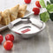 Stainless Steel Square Dessert Plate & Katori Set, 400 ml, Silver