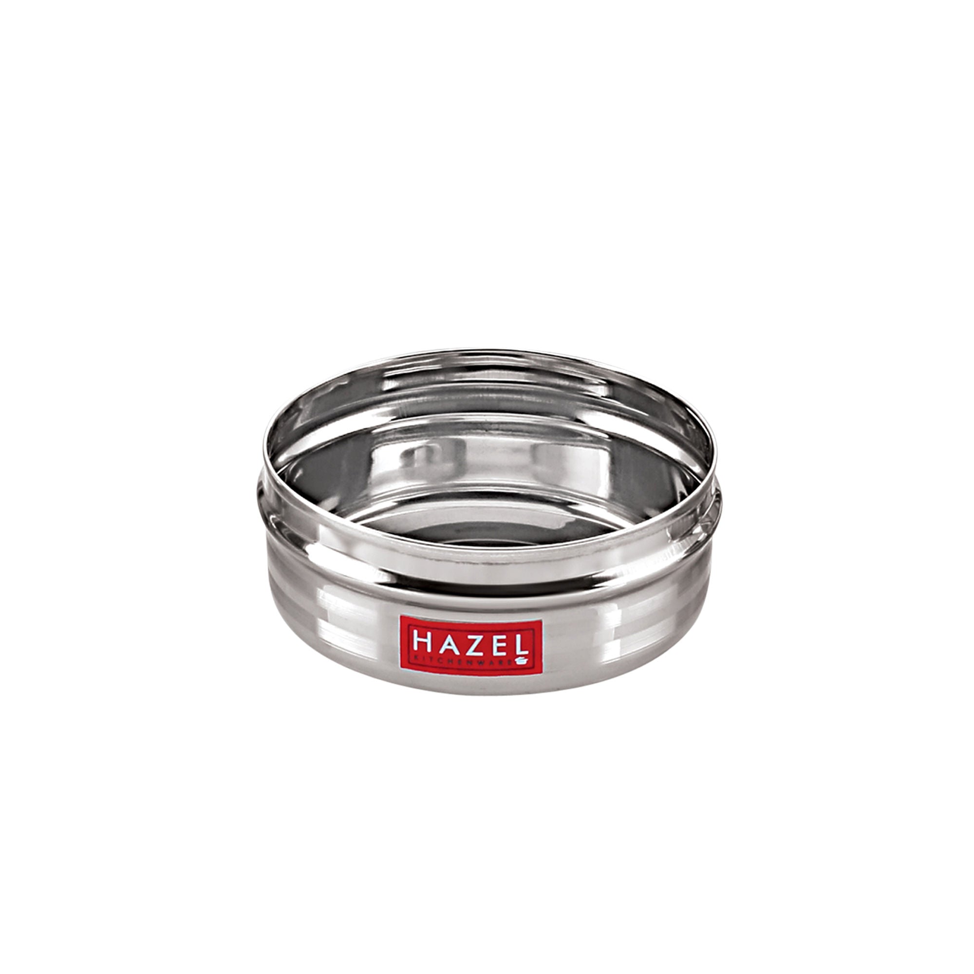 Stainless Steel Kitchen Storage Container, Round Steel Dabba, 400 ml