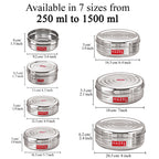 Stainless Steel Kitchen Storage Container, Round Steel Dabba, 400 ml