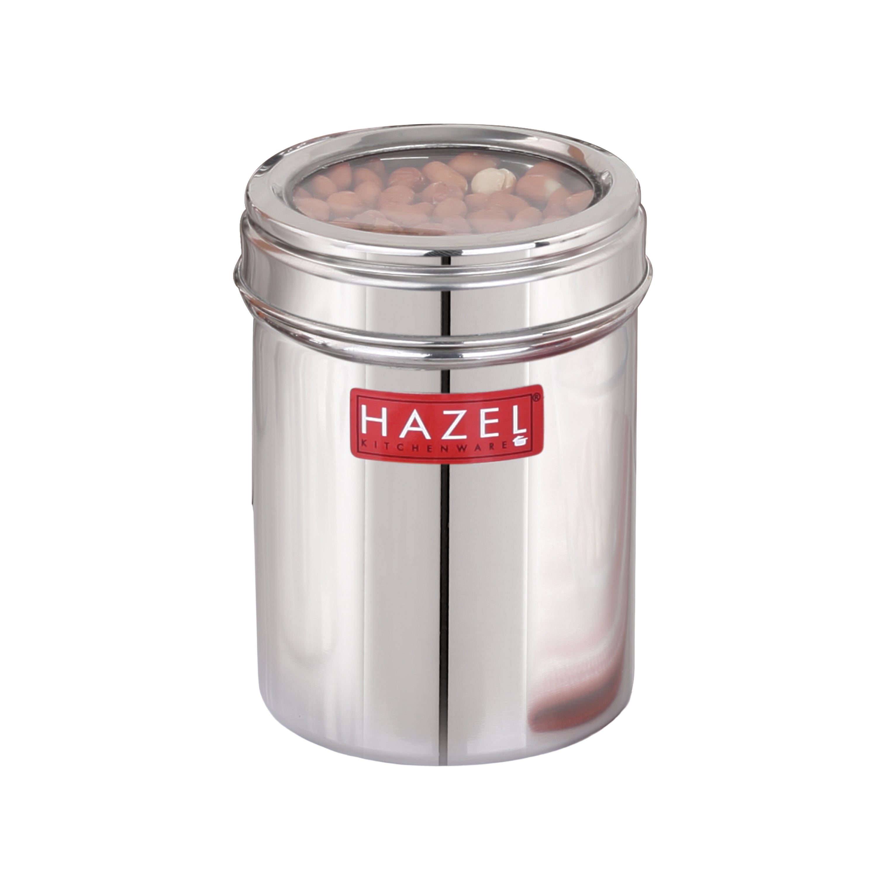 Stainless Steel Kitchen Container with Transparent Lid, 900 ML