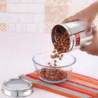 Stainless Steel Kitchen Container with Transparent Lid, 900 ML