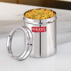 Stainless Steel Container with Transparent Lid, 1100 ml, Matt Finish Kitchen Storage Jar