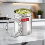 Stainless Steel Container with Transparent Lid, 1100 ml, Matt Finish Kitchen Storage Jar