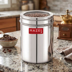 Stainless Steel Container with Transparent Lid, 1500 ml, Matt Finish Kitchen Storage Jar