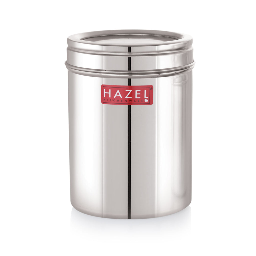 Stainless Steel Container with Transparent Lid, 1500 ml, Matt Finish Kitchen Storage Jar