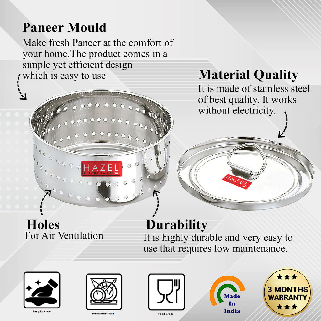 Stainless Steel Paneer Maker Mould, Round Tofu & Paneer Press, Small