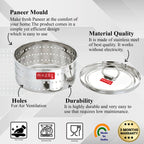 Stainless Steel Paneer Maker Mould, Round Tofu & Paneer Press, Small