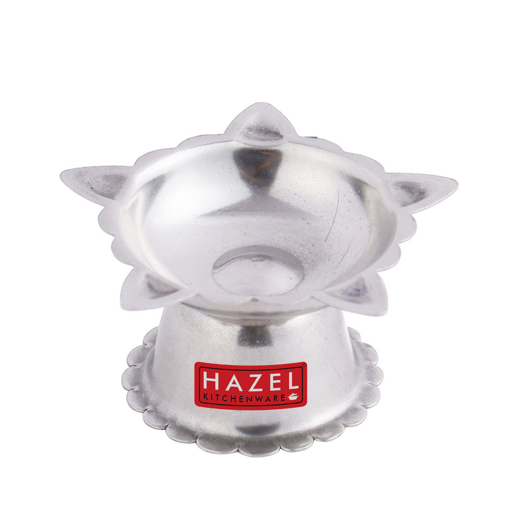 Panchwati Stainless Steel Diya, 5 Wati (6 × 3 cm)