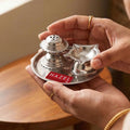 Stainless Steel Diya with Agarbatti Stand, 9 × 4 cm