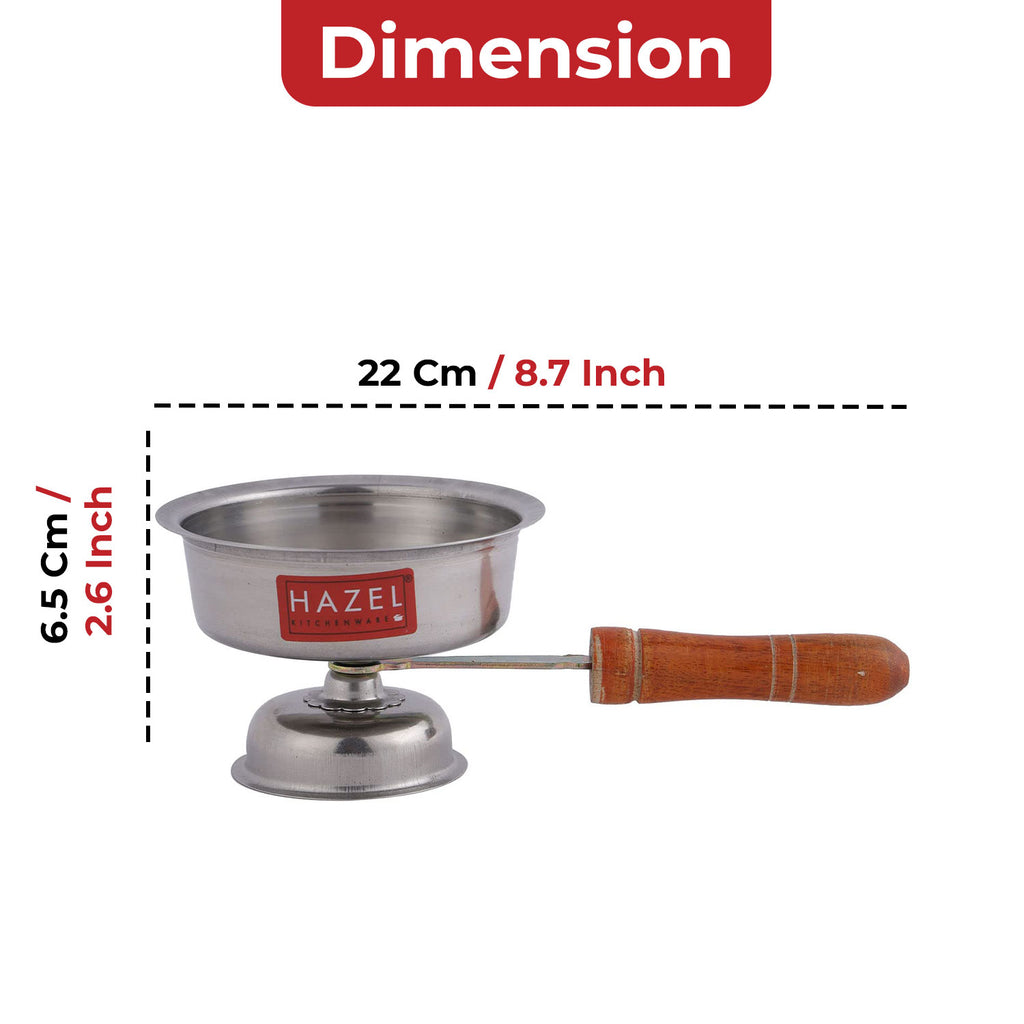 Stainless Steel Dhoop Dani with Handle, 11 × 6.5 cm