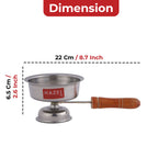 Stainless Steel Dhoop Dani with Handle, 11 × 6.5 cm