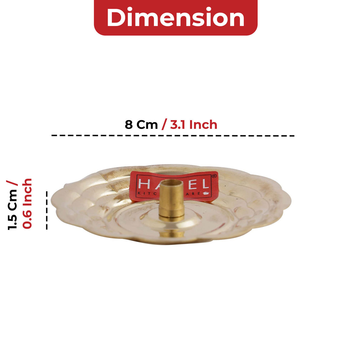 Brass Dhoop Stand for Puja, Incense Stick Holder with Ash Catcher, 8 cm