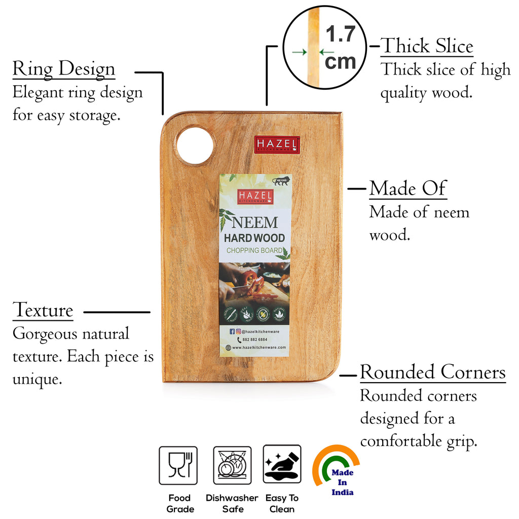 Chopping Board Wooden For Kitchen, Reactangle Shape Vegetable Chopping Board, 11 Inch × 7 Inch