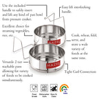 Stainless Steel Flat Cooker Separator with Lifter, 13cm x 4.1cm Set of 2