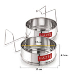 Stainless Steel Flat Cooker Separator with Lifter, 13cm x 4.1cm Set of 2